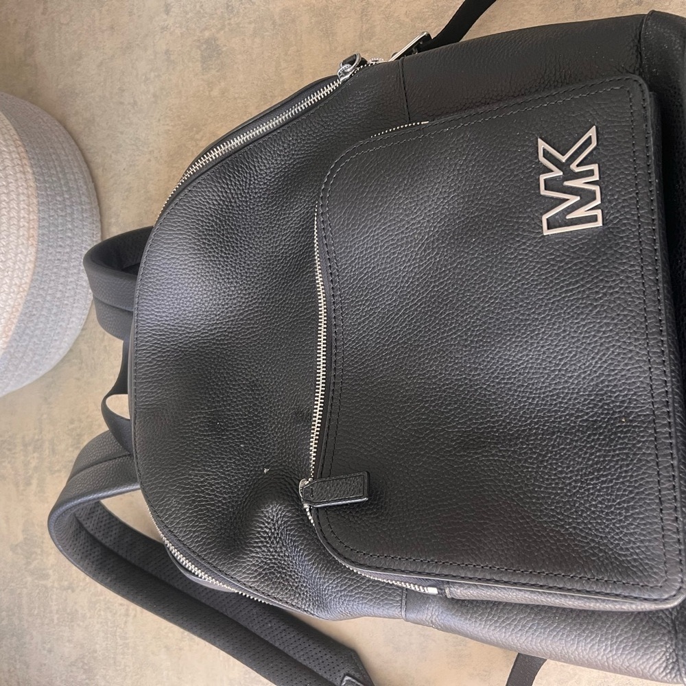 Michael Kors Black Pebbled Leather Backpack